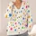 Colorful Hand-Drawn Star Motifs for Casual Vacation Layering, Women’s Autumn Style All-over Print Knitted Cardigan - 4