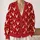 White Reindeer Holiday Motif for Festive Family Gatherings and Cozy Winter Layering All-over Print Knitted Cardigan - 2