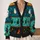Halloween Pumpkins, Bats, Ghosts and Witches for Spooky Autumn Celebrations All-over Print Knitted Cardigan - 2