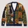 Black Cat Ghost Pumpkin Halloween Patchwork for Cozy Spooky Season Fall Festival Wear All-over Print Knitted Cardigan - 1