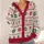 Nordic Snowflake Hearts for Cozy Christmas Gatherings and Festive Winter Days at Home All-over Print Knitted Cardigan - 4