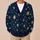 Navy Celestial Starburst Motifs for Autumn Outings and Vacation Layering for Women All-over Print Knitted Cardigan - 6
