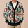 Abstract Geometric Botanical Shapes for Colorful Autumn Layering and Everyday Style All-over Print Knitted Cardigan - 6