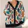Abstract Geometric Botanical Shapes for Colorful Autumn Layering and Everyday Style All-over Print Knitted Cardigan - 4