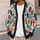 Abstract Geometric Botanical Shapes for Colorful Autumn Layering and Everyday Style All-over Print Knitted Cardigan - 5