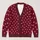 Deep Burgundy Hearts for Cozy Autumn Outings, Romantic Dates, and Weekend Layering All-over Print Knitted Cardigan - 1