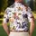 Watercolor Cow Herd in Blue and Brown for Farm Days, Ranch Weekends, and Country Style Men's Polo Shirt - 5