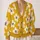 Mustard White Daisy Blooms for Cozy Fall Layering and Relaxed Everyday Casual Outfits All-over Print Knitted Cardigan - 2