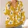 Mustard White Daisy Blooms for Cozy Fall Layering and Relaxed Everyday Casual Outfits All-over Print Knitted Cardigan - 4