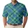 Blue Green Tartan Plaid Style for Golf Tennis and Pickleball Performance for Him Men's Polo Shirt - 1