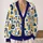 Abstract Geometric Shapes for Casual Autumn Layering and Everyday Creative Wardrobes All-over Print Knitted Cardigan - 2