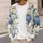 Blue Pumpkin Floral Harvest Garden for Cozy Autumn Thanksgiving Gatherings Women All-over Print Knitted Cardigan - 5