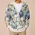 Blue Pumpkin Floral Harvest Garden for Cozy Autumn Thanksgiving Gatherings Women All-over Print Knitted Cardigan - 6