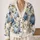 Blue Pumpkin Floral Harvest Garden for Cozy Autumn Thanksgiving Gatherings Women All-over Print Knitted Cardigan - 2