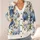 Blue Pumpkin Floral Harvest Garden for Cozy Autumn Thanksgiving Gatherings Women All-over Print Knitted Cardigan - 4