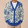 Cobalt Blue Rose Bouquet Floral Motif for Everyday Layering and Garden Events Women All-over Print Knitted Cardigan - 6