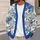 Cobalt Blue Rose Bouquet Floral Motif for Everyday Layering and Garden Events Women All-over Print Knitted Cardigan - 5