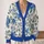 Cobalt Blue Rose Bouquet Floral Motif for Everyday Layering and Garden Events Women All-over Print Knitted Cardigan - 2