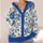 Cobalt Blue Rose Bouquet Floral Motif for Everyday Layering and Garden Events Women All-over Print Knitted Cardigan - 4