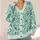 Teal Botanical Vine Leaves for Spring Layering and Relaxed Everyday Style Dressing All-over Print Knitted Cardigan - 4