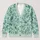 Teal Botanical Vine Leaves for Spring Layering and Relaxed Everyday Style Dressing All-over Print Knitted Cardigan - 1