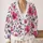 Pink Wildflower Blooms for Spring Layering and Everyday Womens Casual Weekend Style All-over Print Knitted Cardigan - 2