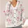 Pink Bow And Floral Motifs For Holiday Gatherings And Everyday Feminine Layering Style All-over Print Knitted Cardigan - 4