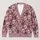 Pastel Skull And Flower Motifs For Autumn Layering, Casual Vacation Style For Women All-over Print Knitted Cardigan - 1