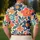 Retro 70s Floral Garden Motif for Sunny Summer Golf Days and Resort Weekend Style Men's Polo Shirt - 5
