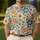 Vintage Teal and Orange Floral Motifs for Summer Golf Days and Resort Weekend Style Men's Polo Shirt - 4