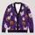 Halloween Pumpkins, Chickens and Bats for Autumn Family Gatherings and Festive Nights All-over Print Knitted Cardigan - 1