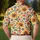 Retro Sunflower Garden Motif for Weekend Golf and Resort Style, 70s Flower Fans Men's Polo Shirt - 5