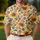 Retro Sunflower Garden Motif for Weekend Golf and Resort Style, 70s Flower Fans Men's Polo Shirt - 4