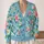 Sky Blue Floral Blooms For Relaxed Everyday Layering And Women’s Fall Style All-over Print Knitted Cardigan - 2