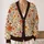 Autumn Wildflower Blooms In Warm Rust And Gold For Cozy Everyday Layering, Women All-over Print Knitted Cardigan - 2