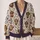 Shaggy Highland Cow and Purple Wildflower Countryside Charm for Everyday Layering All-over Print Knitted Cardigan - 2