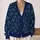 Minimalist Cat Face Navy Cream Style For Cozy Autumn Layering And Animal Lovers All-over Print Knitted Cardigan - 2