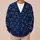 Minimalist Cat Face Navy Cream Style For Cozy Autumn Layering And Animal Lovers All-over Print Knitted Cardigan - 6