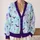 Pastel Bat And Star Motifs For Autumn Vacation Layering, Women’s Gothic Casual Style All-over Print Knitted Cardigan - 2