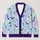 Pastel Bat And Star Motifs For Autumn Vacation Layering, Women’s Gothic Casual Style All-over Print Knitted Cardigan - 1