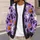Lavender Halloween Cats And Ghosts For Cozy Autumn Layers, Women's Seasonal Style All-over Print Knitted Cardigan - 5