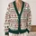 Reindeer Snowflakes and Evergreen Motifs for Christmas Celebrations and Holiday Gifting All-over Print Knitted Cardigan - 2
