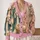 Pink Nativity Scene with Mary, Joseph and Baby Jesus for Christian Christmas Celebrations All-over Print Knitted Cardigan - 2