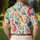 Colorful Folk Birds and Tropical Florals for Golf, Tennis, and Resort Days for Women Men's Polo Shirt - 5