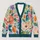 Colorful Botanical Blooms And Teal Leaves For Spring Layering And Everyday Style For Her All-over Print Knitted Cardigan - 1