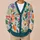 Colorful Botanical Blooms And Teal Leaves For Spring Layering And Everyday Style For Her All-over Print Knitted Cardigan - 6