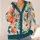 Colorful Botanical Blooms And Teal Leaves For Spring Layering And Everyday Style For Her All-over Print Knitted Cardigan - 4