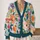 Colorful Botanical Blooms And Teal Leaves For Spring Layering And Everyday Style For Her All-over Print Knitted Cardigan - 2