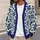 Navy Blue Floral Botanical Layering Style For Casual Fall Outings And Everyday Wear All-over Print Knitted Cardigan - 5