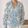 Vintage Blue Botanical Blooms for Everyday Layering and Garden Gatherings for Women All-over Print Knitted Cardigan - 2